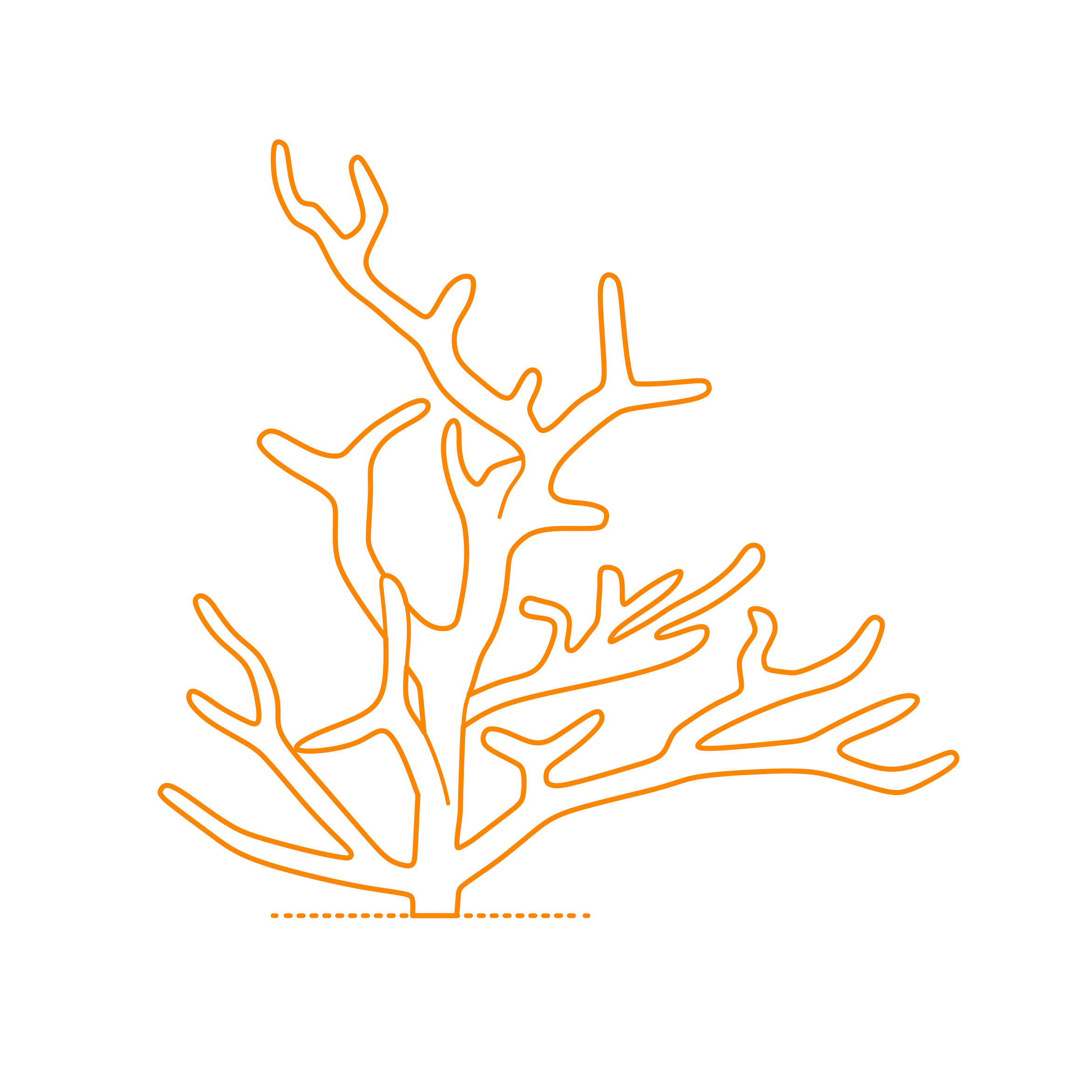 Animals Corals Staghorn Coral Outline Svg Vector Free Vectors